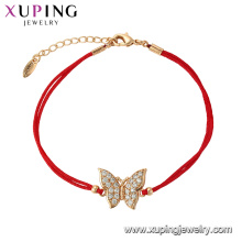 75627 Xuping Vente Chaude populaire Femmes plaqué or conception originale bracelet rouge Bracelet